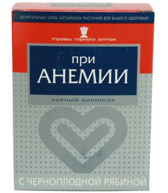 Чайный напиток ПРИ АНЕМИИ с черноплодной рябиной, 40 гр